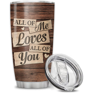 All Of Me Loves All Of You Couple Photo, Custom Photo And Names, Personalized Tumbler, Gift For Couple