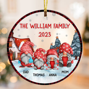 Custom Family Name - Elf Family Ornament - Personalized Acrylic Ornament - Gift For Family, Xmas Gift