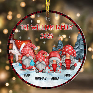 Custom Family Name - Elf Family Ornament - Personalized Acrylic Ornament - Gift For Family, Xmas Gift