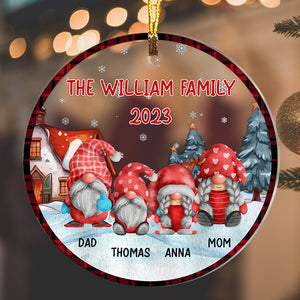 Custom Family Name - Elf Family Ornament - Personalized Acrylic Ornament - Gift For Family, Xmas Gift