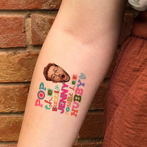 Custom Temporary Tattoo With Personalized Photo, Fake Tattoo, Gift For Husband Wife