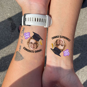 Congrats Class Of 2025 Tattoo Gift, Custom Temporary Tattoo, Personalized Tattoo, Fake Tattoo