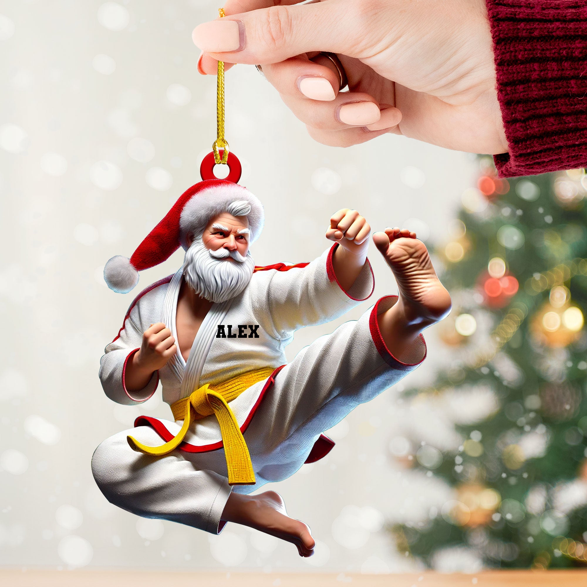 Custom Ornament, Judo Santa Ornament, Christmas Decor