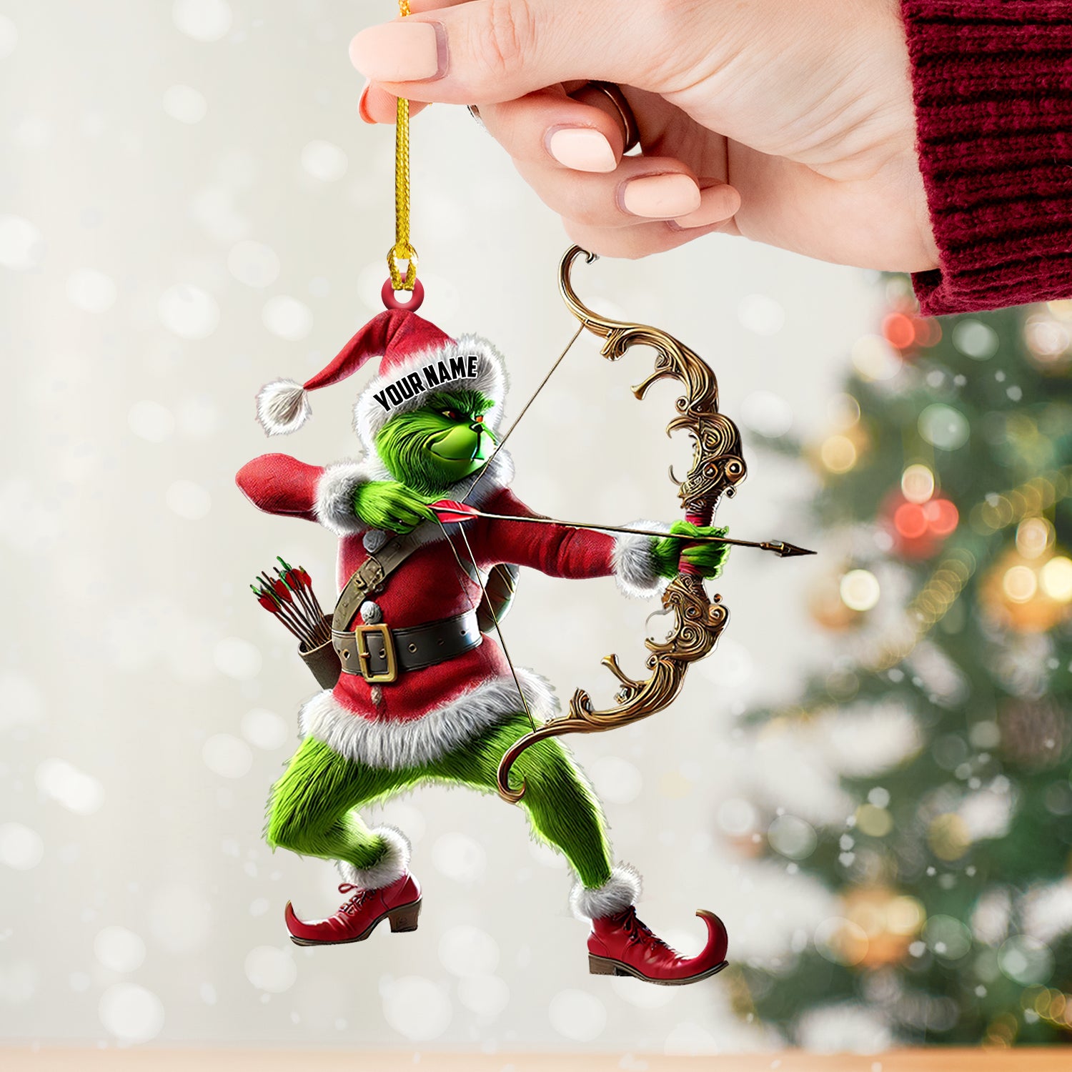 ELF Archery Christmas Ornament, Personalized Ornament