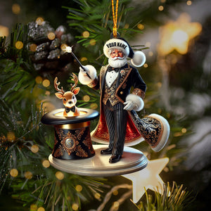 Magician Santa Home Decor Christmas Ornament, Personalized Ornament