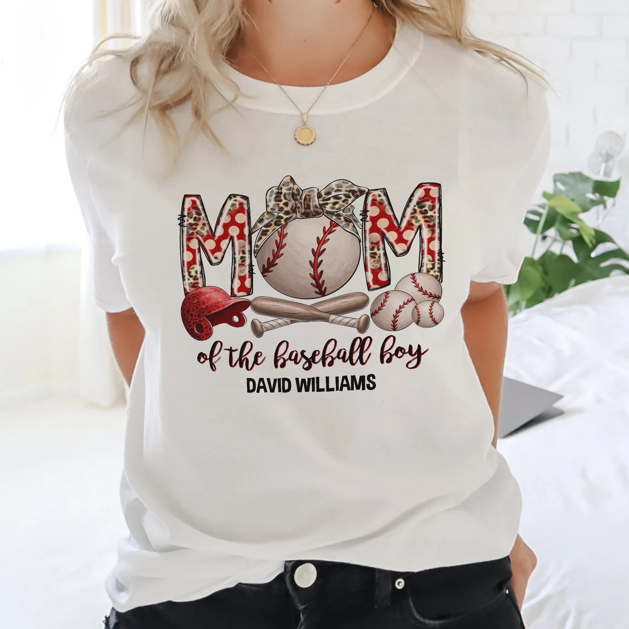 Mom Of The Baseball Boy, Personalized Baseball T-Shirt, Gift For Baseball Lovers