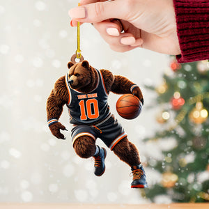 Custom Ornament, Basketball Bear Ornament, Christmas Decor