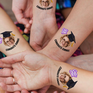 Congrats Class Of 2025 Tattoo Gift, Custom Temporary Tattoo, Personalized Tattoo, Fake Tattoo