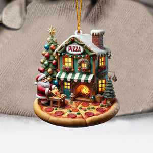 Pizza Santa Home Decor Christmas Ornament, Personalized Ornament