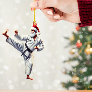 Karate Santa Ornament, Personalized Ornament