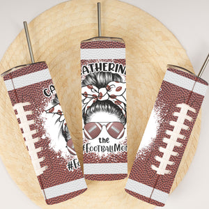 The Football Mom - Custom Name - Personalized Skinny Tumbler - Gift For Footbal Lovers