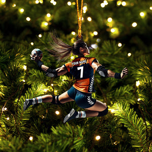 Handball Woman Home Decor Christmas Ornament, Personalized Ornament