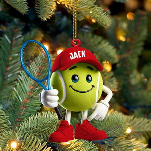 Cool Tennis Ball Christmas Ornament, Personalized Ornament