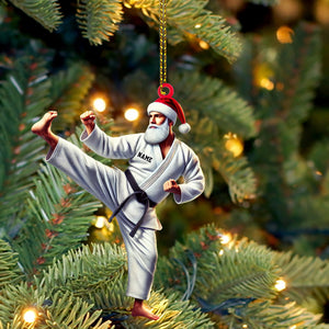 Karate Santa Ornament, Personalized Ornament