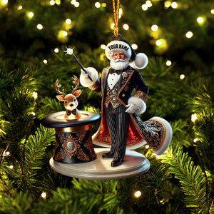 Magician Santa Home Decor Christmas Ornament, Personalized Ornament