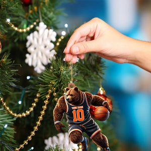 Custom Ornament, Basketball Bear Ornament, Christmas Decor