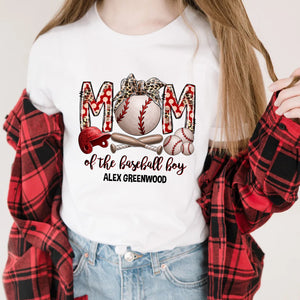 Mom Of The Baseball Boy, Personalized Baseball T-Shirt, Gift For Baseball Lovers