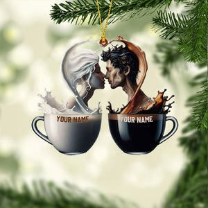 Couple Coffee Christmas Home Decor Christmas Ornament, Personalized Ornament