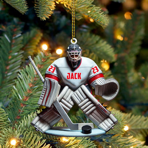 Hockey Goalie Christmas Ornament, Personalized Ornament