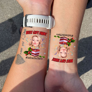 Best Gift Ever, Custom Photo And Text Temporary Tattoo, Personalized Tattoo, Fake Tattoo