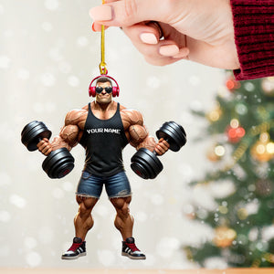 Muscle Man Christmas Ornament, Personalized Ornament