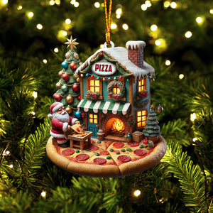 Pizza Santa Home Decor Christmas Ornament, Personalized Ornament