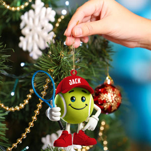 Cool Tennis Ball Christmas Ornament, Personalized Ornament