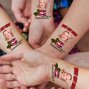 Best Gift Ever, Custom Photo And Text Temporary Tattoo, Personalized Tattoo, Fake Tattoo