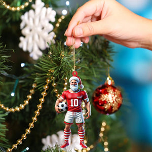 Santa Soccer Player Ornament, Personalized Ornament