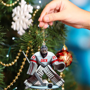 Hockey Goalie Christmas Ornament, Personalized Ornament