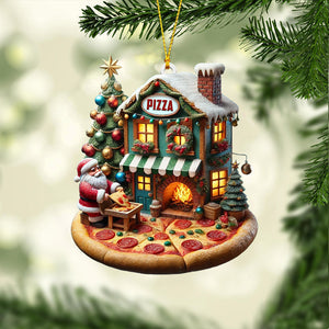 Pizza Santa Home Decor Christmas Ornament, Personalized Ornament