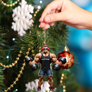 Muscle Man Christmas Ornament, Personalized Ornament