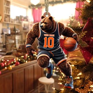 Custom Ornament, Basketball Bear Ornament, Christmas Decor