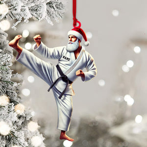 Karate Santa Ornament, Personalized Ornament