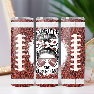 The Football Mom - Custom Name - Personalized Skinny Tumbler - Gift For Footbal Lovers