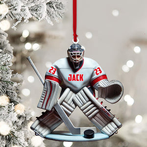 Hockey Goalie Christmas Ornament, Personalized Ornament