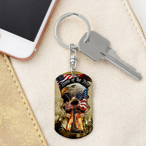 U.S Army - Personalized Home Of The Free Veteran Keychains - Gift For Veterans