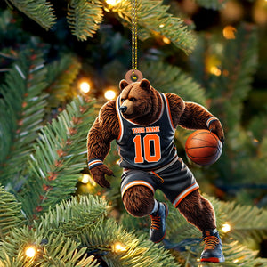 Custom Ornament, Basketball Bear Ornament, Christmas Decor