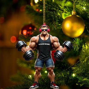 Muscle Man Christmas Ornament, Personalized Ornament