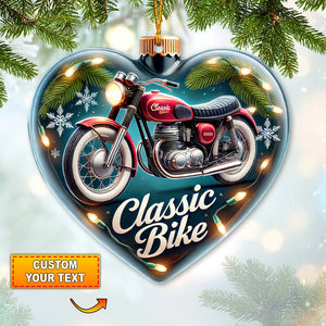 Custom Name Classic Bike Ornament, Christmas Gift for Classic Bike Lover