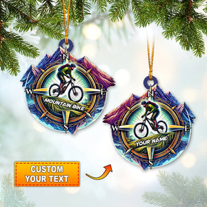 Custom Name Mountain Bike Ornament, Christmas Gift for Mountain Bike Lover