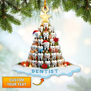 Custom Name Dentist Ornament, Christmas Gift for Dentist