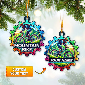 Custom Name Mountain Bike Ornament, Christmas Gift for Mountain Bike Lover