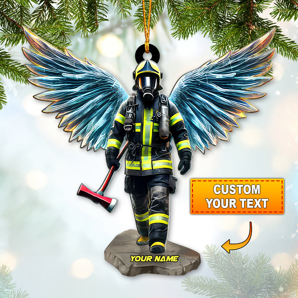 Custom Name Firefighter Ornament, Firefighter Memorial Christmas Gift