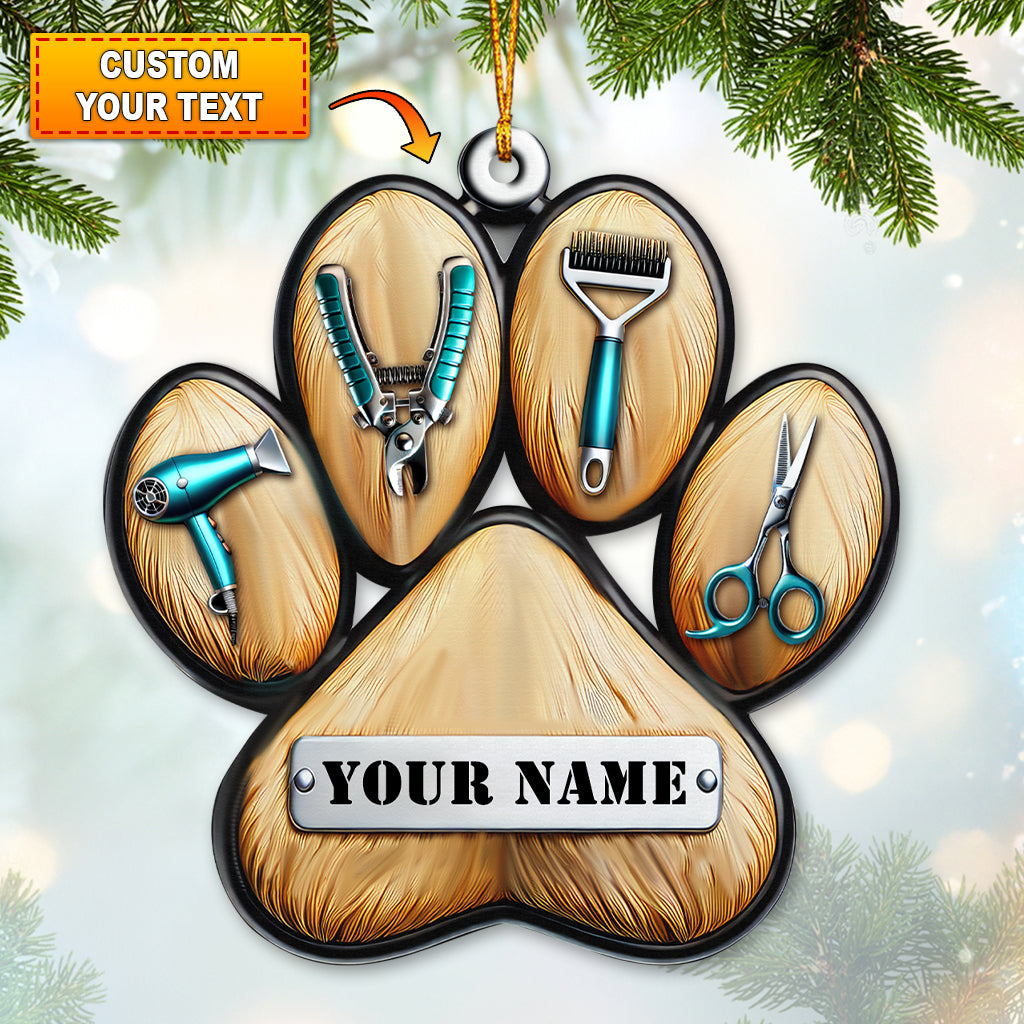 Custom Name Groomer Ornament, Christmas Gift for Groomer Lover