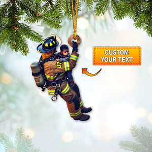 Custom Name Fire Fighter Ornament, Fire Fighter Gift