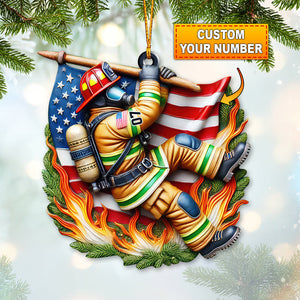 Custom Name Firefighter Ornament, Firefighter Memorial Christmas Gift