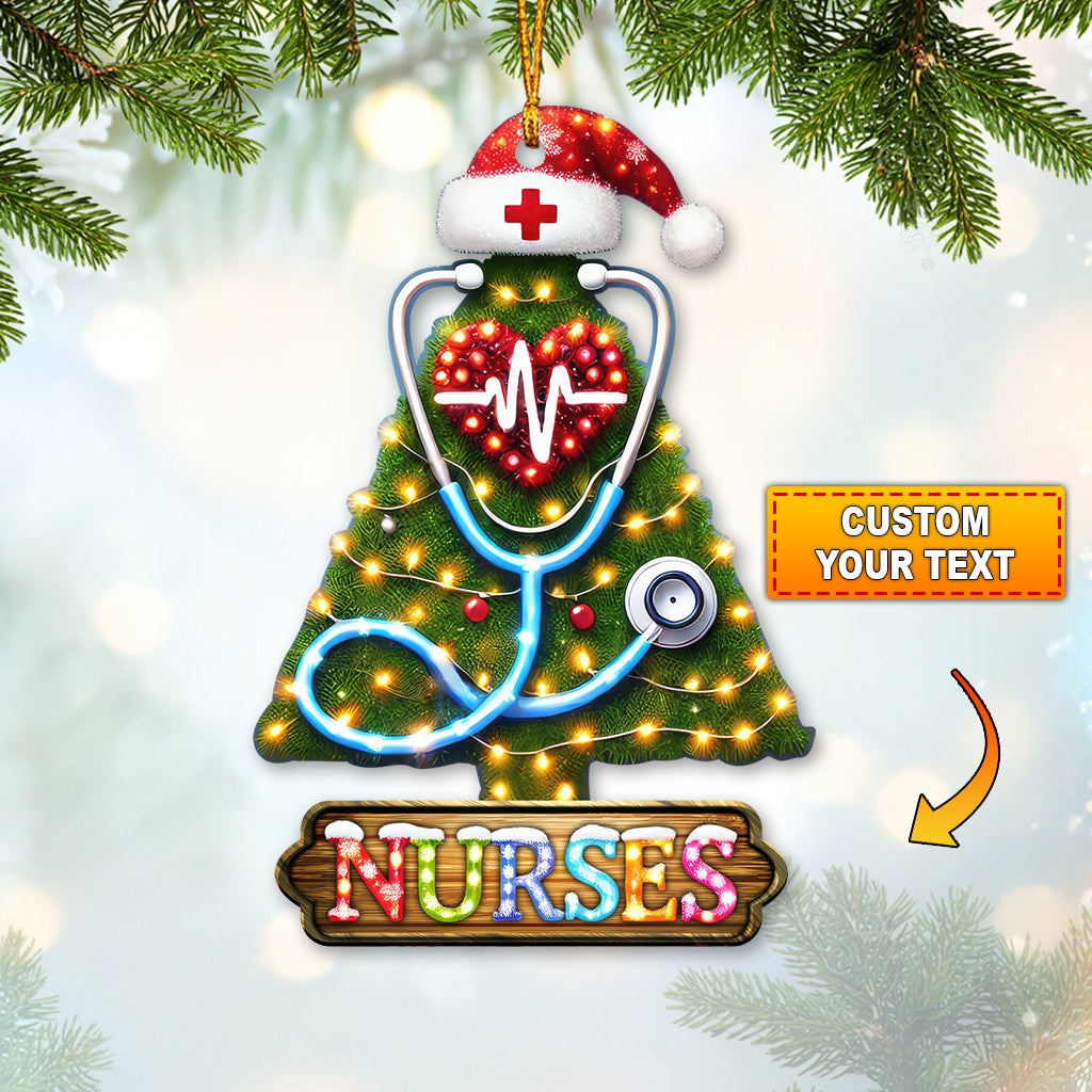 Custom Name Nurse Ornament, Home Decor Christmas Gift