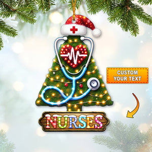 Custom Name Nurse Ornament, Home Decor Christmas Gift