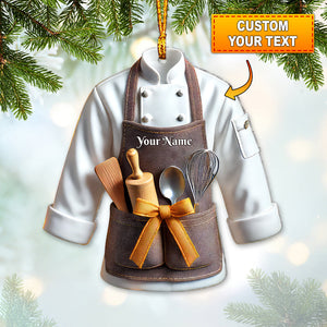 Custom Name Baker Ornament, Christmas Gift for Baker Lover